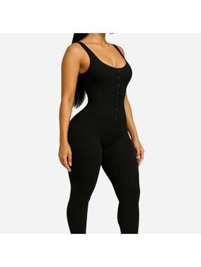 Sculpting ribbed knit jumpsuit that hugs you in ALL the right places